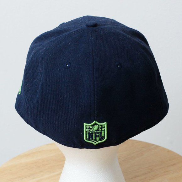 Seattle Seahawks Hat Mens 7 1/8 Blue Fitted NFL 59FIFTY - Picture 4 of 8